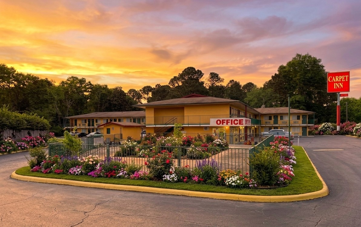 Exterior view of Carpet Inn Opelika